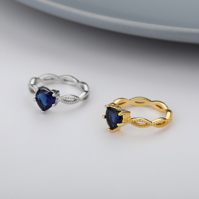 Shiny Jewellery Heart Rings For Women Crystal Finger Ring
