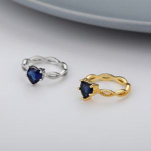 Shiny Jewellery Heart Rings For Women Crystal Finger Ring