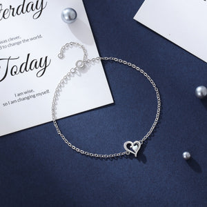 Shiny Jewellery Charm Heart Bracelets for Women Cute 925 Sterling Silver Opal Bracelets