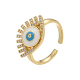 Shiny Jewellery Evil Eye Rings Blue Eye HipHop Punk Shiny Zircon