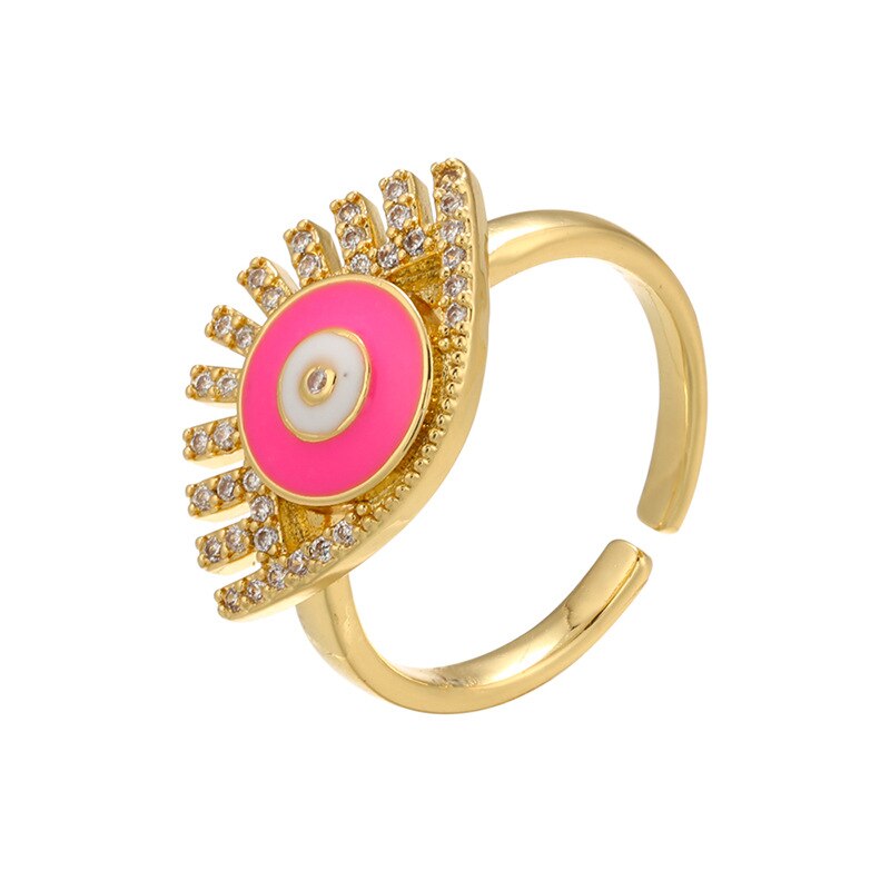 Shiny Jewellery Evil Eye Rings Blue Eye HipHop Punk Shiny Zircon
