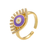 Shiny Jewellery Evil Eye Rings Blue Eye HipHop Punk Shiny Zircon