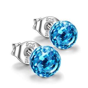 Shiny Jewellery Colorful crystal Ball Ear Jewelry 6/8mm Women Girls Simple