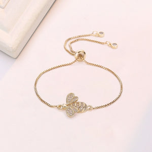 Shiny Jewellery Charm Bracelets For Women Gold Chain Crystal Bracelet Adjustable