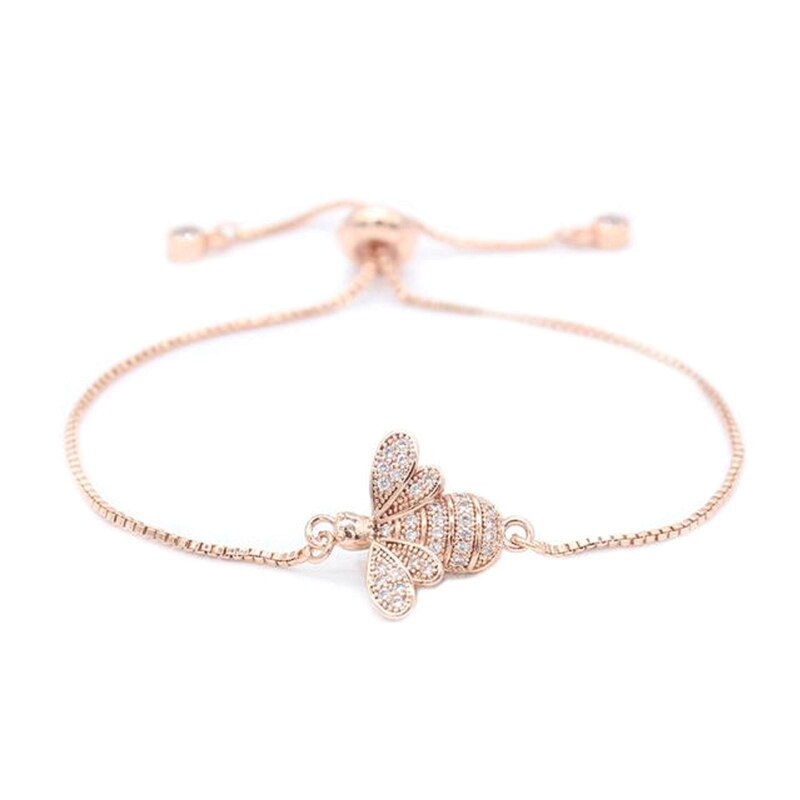 Shiny Jewellery Charm Bracelets For Women Gold Chain Crystal Bracelet Adjustable