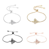 Shiny Jewellery Charm Bracelets For Women Gold Chain Crystal Bracelet Adjustable