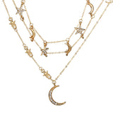 Personality Star Moon Rhinestone Geometric Clavicle Chain - Vico Rena