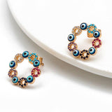 Evil Eye Earrings For Women Vintage Cute Flower Round - Vico Rena