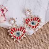 Evil Eye Hoop Earring For Women Love Heart Shape Drop Earrings - Vico Rena