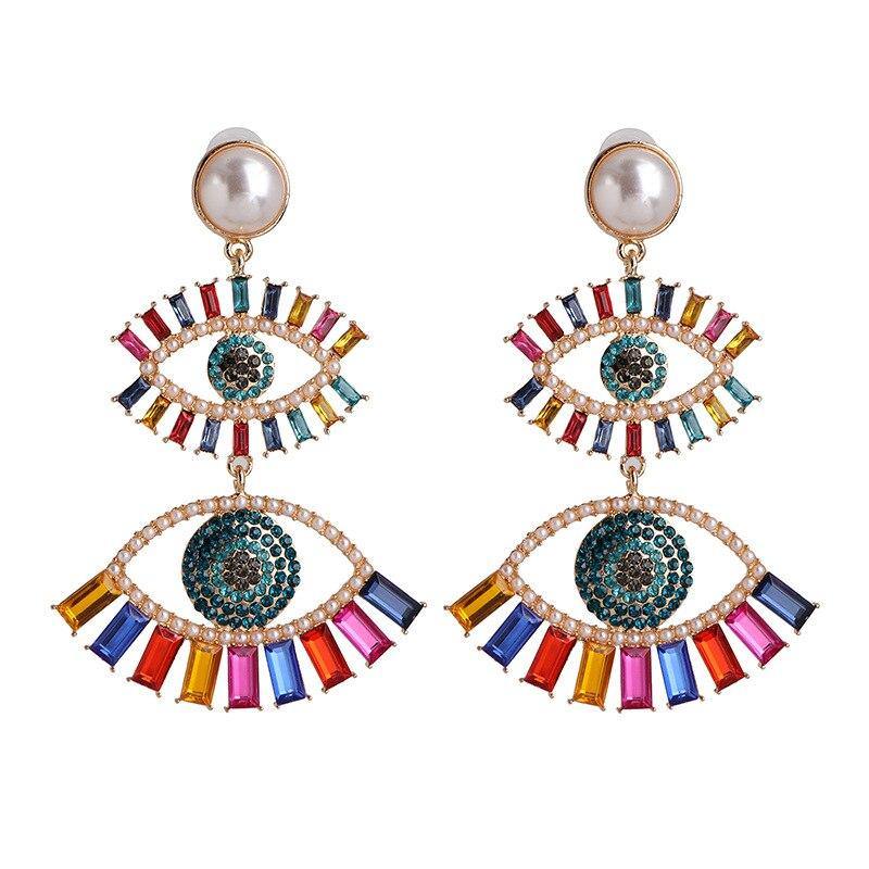 Evil Eye Hoop Earring For Women Love Heart Shape Drop Earrings - Vico Rena
