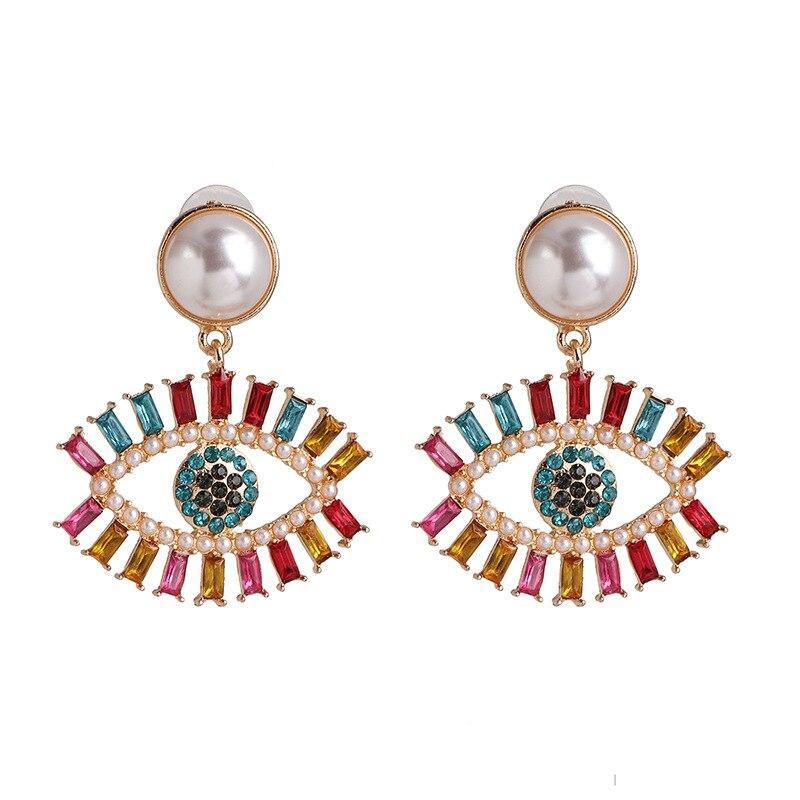 Evil Eye Hoop Earring For Women Love Heart Shape Drop Earrings - Vico Rena