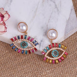 Evil Eye Hoop Earring For Women Love Heart Shape Drop Earrings - Vico Rena