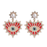 Evil Eye Hoop Earring For Women Love Heart Shape Drop Earrings - Vico Rena