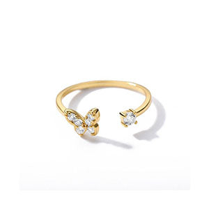 Shiny Jewellery Butterfly Rings Crystal Open Adjustable Finger Rings