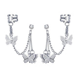 Fashion Butterfly Pendant Earrings Rhinestone Ear Studs - Vico Rena