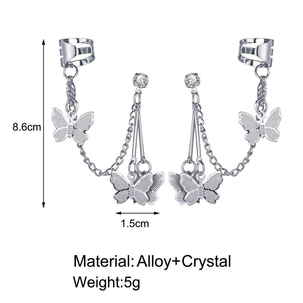 Fashion Butterfly Pendant Earrings Rhinestone Ear Studs - Vico Rena