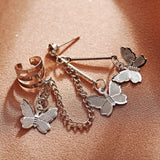 Fashion Butterfly Pendant Earrings Rhinestone Ear Studs - Vico Rena