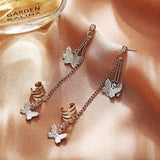 Fashion Butterfly Pendant Earrings Rhinestone Ear Studs - Vico Rena