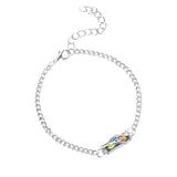 Shiny Jewellery Fashion Multi-section Geometric Square Colored Gemstone Crystal Bracelet