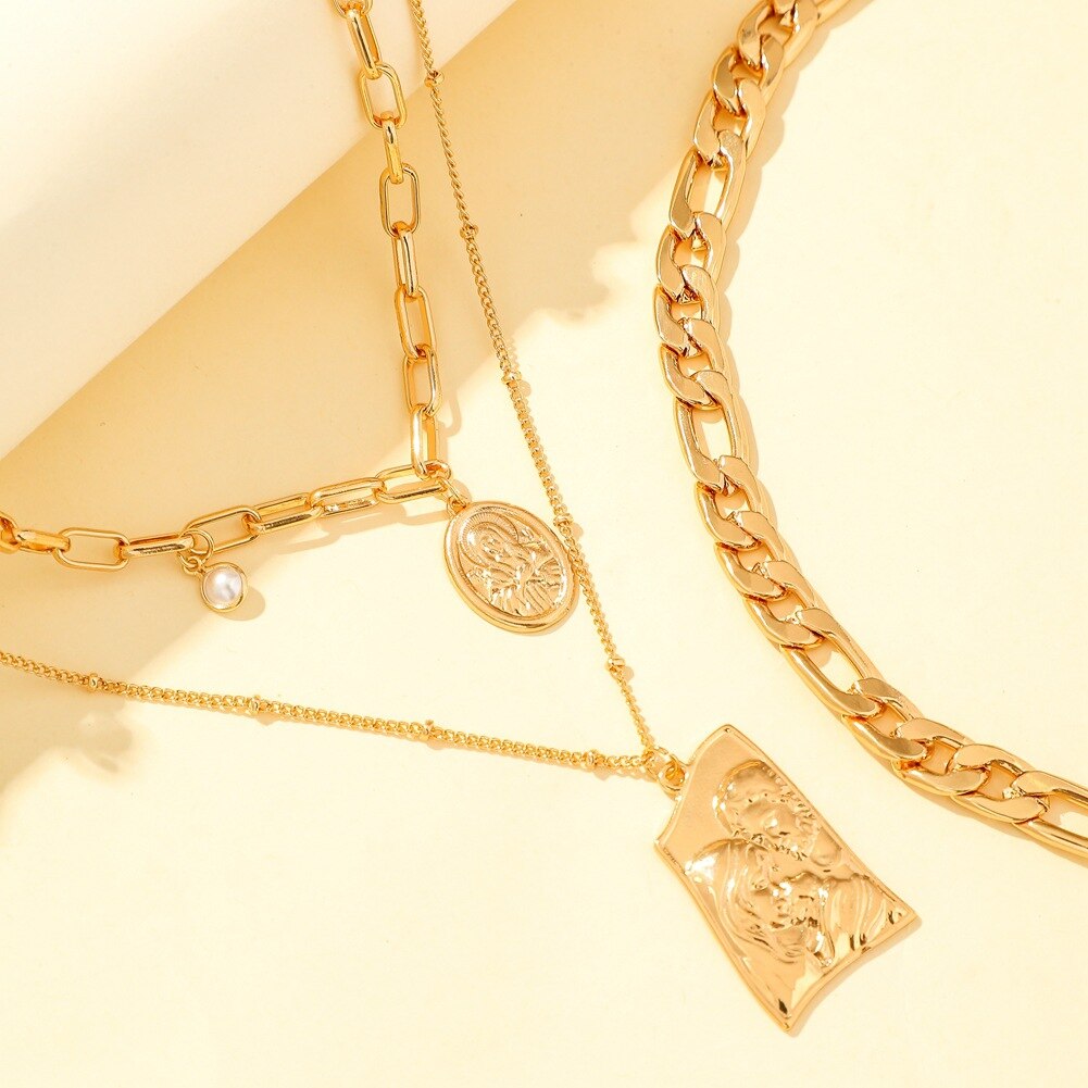 Shiny Jewellery  Hip Hop Multi-Layer Punk Necklace Stainless Steel