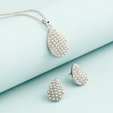 Shiny Jewellery Romantic heart shape Chain  Earrings Jewelry Necklace Sets Crystal