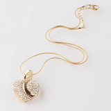 Shiny Jewellery Romantic heart shape Chain  Earrings Jewelry Necklace Sets Crystal