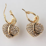 Shiny Jewellery Romantic heart shape Chain  Earrings Jewelry Necklace Sets Crystal