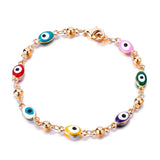 Gold Color Plated Blue Evil Eye Crystal Muslim Charm Islam Bracelets - Vico Rena