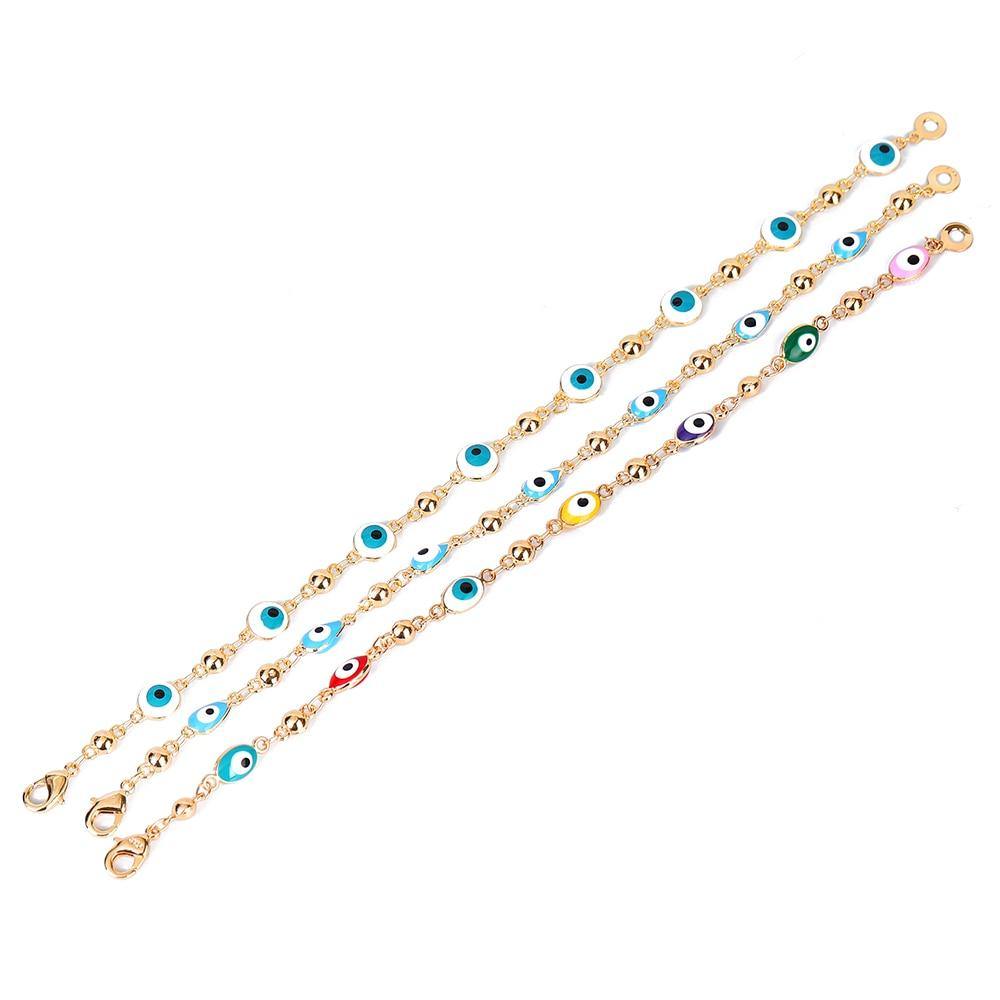 Gold Color Plated Blue Evil Eye Crystal Muslim Charm Islam Bracelets - Vico Rena