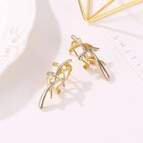 Gold Silver Color Abstract Splices Drop Earrings Fashion - Vico Rena