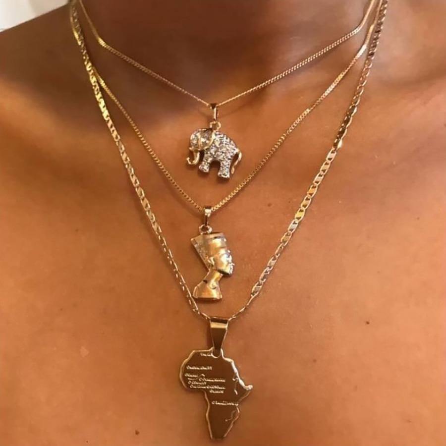 Gold color Choker Necklace for women Cross moon star eye Pendant - Vico Rena