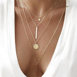Gold color Choker Necklace for women Cross moon star eye Pendant - Vico Rena