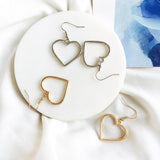 Shiny Jewellery Heart Silvery Girls Drop Shipping Long Lovely Earrings Stainless Steel