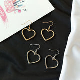 Shiny Jewellery Heart Silvery Girls Drop Shipping Long Lovely Earrings Stainless Steel