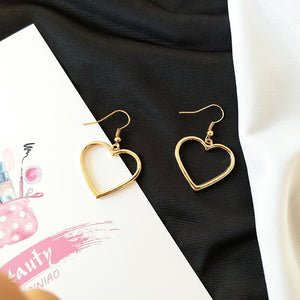 Shiny Jewellery Heart Silvery Girls Drop Shipping Long Lovely Earrings Stainless Steel
