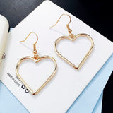 Shiny Jewellery Heart Silvery Girls Drop Shipping Long Lovely Earrings Stainless Steel