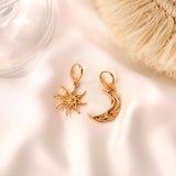 Asymmetric Sun Moon Dangle Earrings Fashion - Vico Rena
