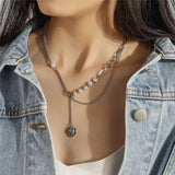 Heart Engraving Love Necklaces For Women Vintage Stainless Steel - Vico Rena