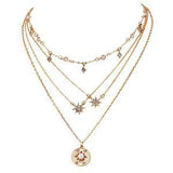 Gold color Choker Necklace for women Cross moon star eye Pendant - Vico Rena