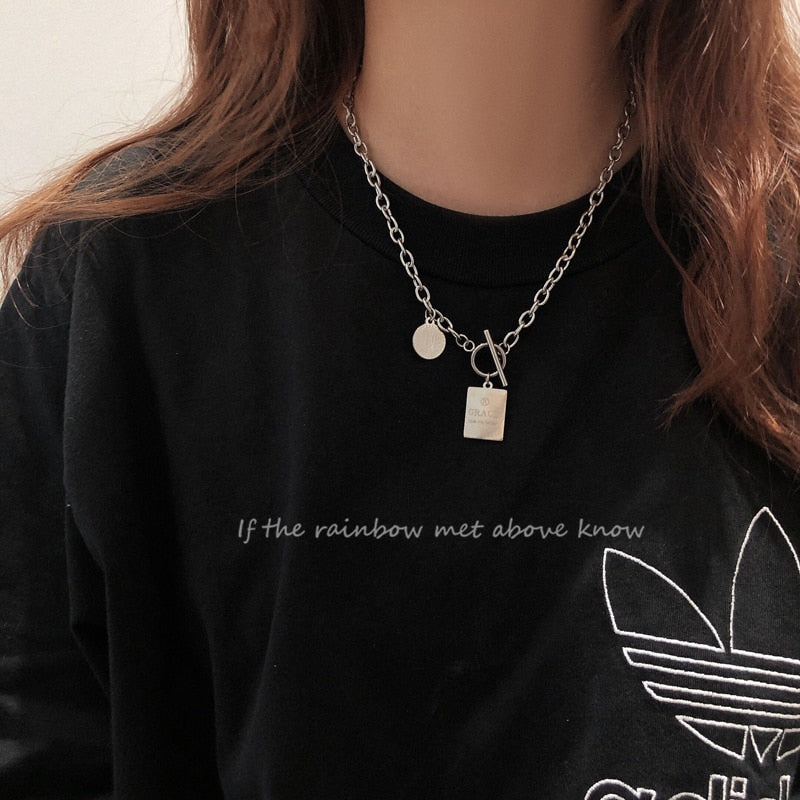 INS Hip Hop Harajuku Stainless Steel Choker Necklace For Women - Vico Rena