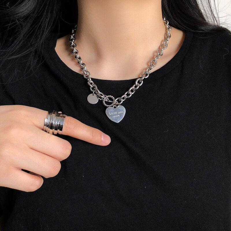 INS Hip Hop Harajuku Stainless Steel Choker Necklace For Women - Vico Rena