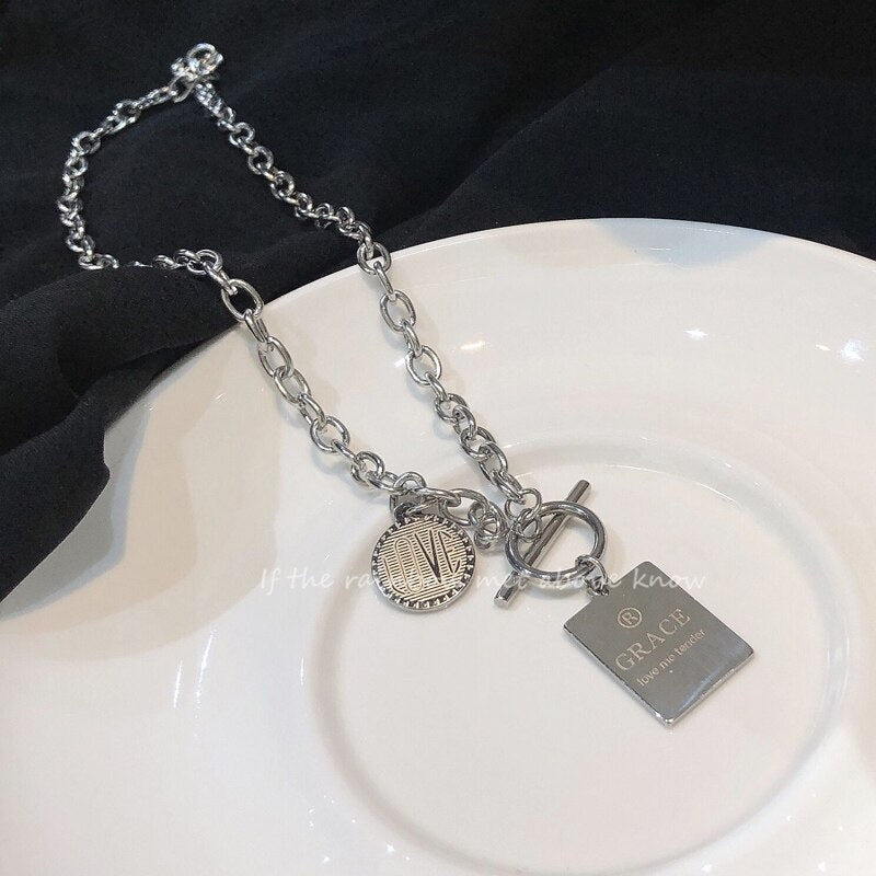 INS Hip Hop Harajuku Stainless Steel Choker Necklace For Women - Vico Rena