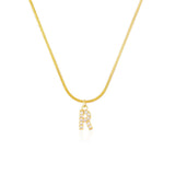 Shiny Jewellery Inlaid crystal Letter Initial Necklace For Women Choker Chain