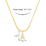 Shiny Jewellery Inlaid crystal Letter Initial Necklace For Women Choker Chain