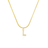 Shiny Jewellery Inlaid crystal Letter Initial Necklace For Women Choker Chain