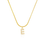 Shiny Jewellery Inlaid crystal Letter Initial Necklace For Women Choker Chain