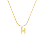 Shiny Jewellery Inlaid crystal Letter Initial Necklace For Women Choker Chain