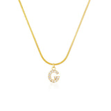 Shiny Jewellery Inlaid crystal Letter Initial Necklace For Women Choker Chain