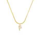 Shiny Jewellery Inlaid crystal Letter Initial Necklace For Women Choker Chain