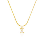 Shiny Jewellery Inlaid crystal Letter Initial Necklace For Women Choker Chain